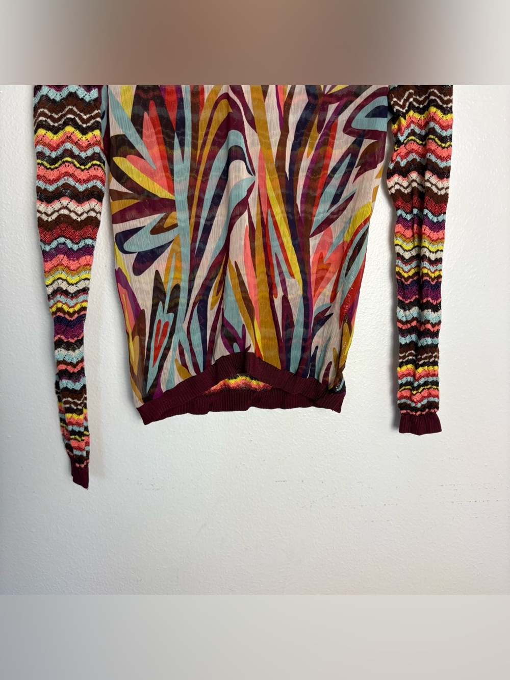 Missoni for Target Mixed Media Knit V-Neck Sweater Size XL - Picture 3 of 10
